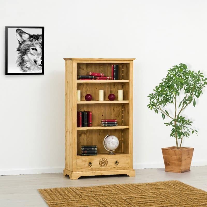 Biblioteca Carpatin cu 3 polite reglabile, 90 x 38 x 160 cm