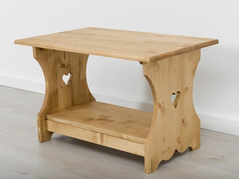 Masuta de cafea rustica din lemn masiv, 70 x 45 x 45 cm