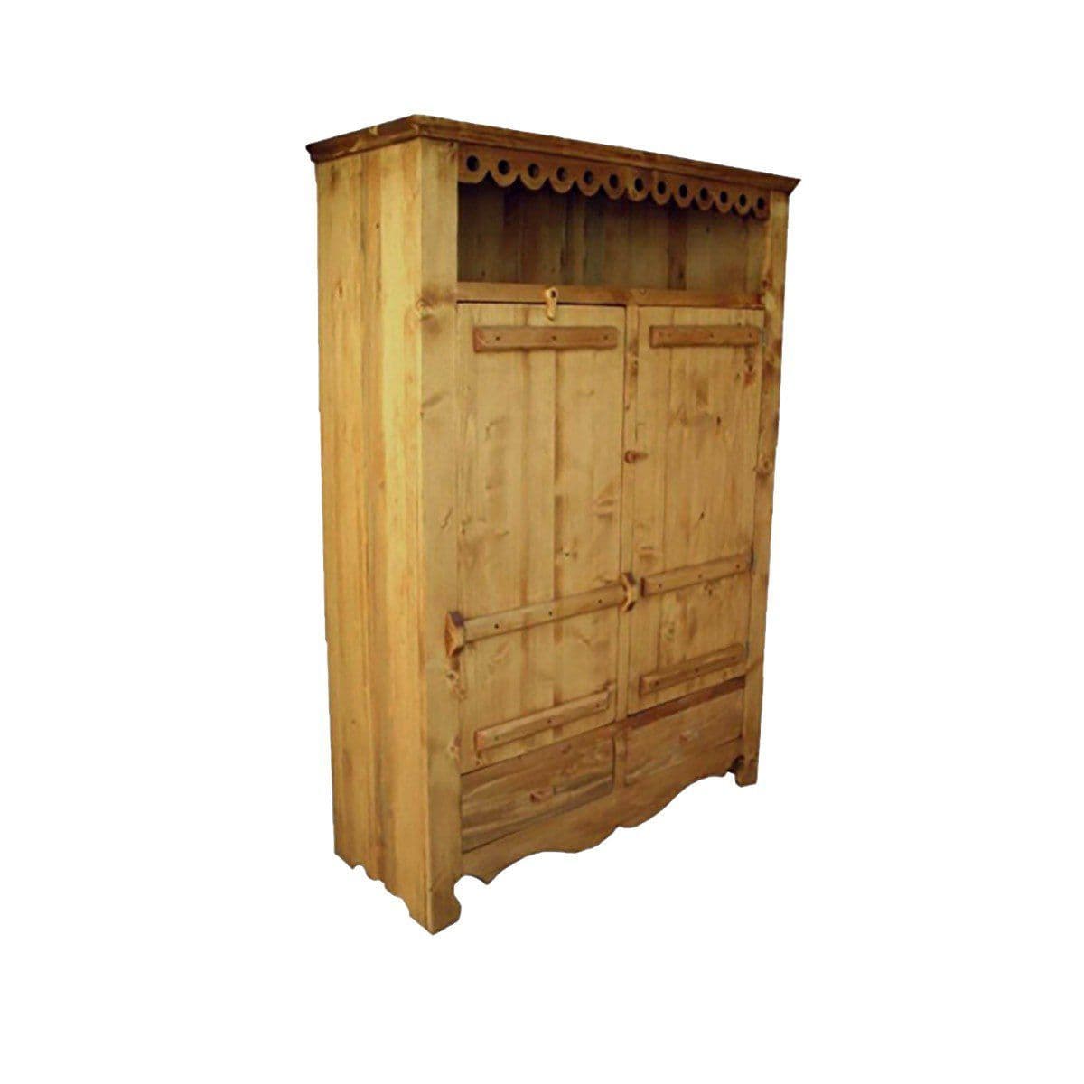 Dulap rustic cu 2 usi si 2 sertare, 127 x 48 x 180 cm