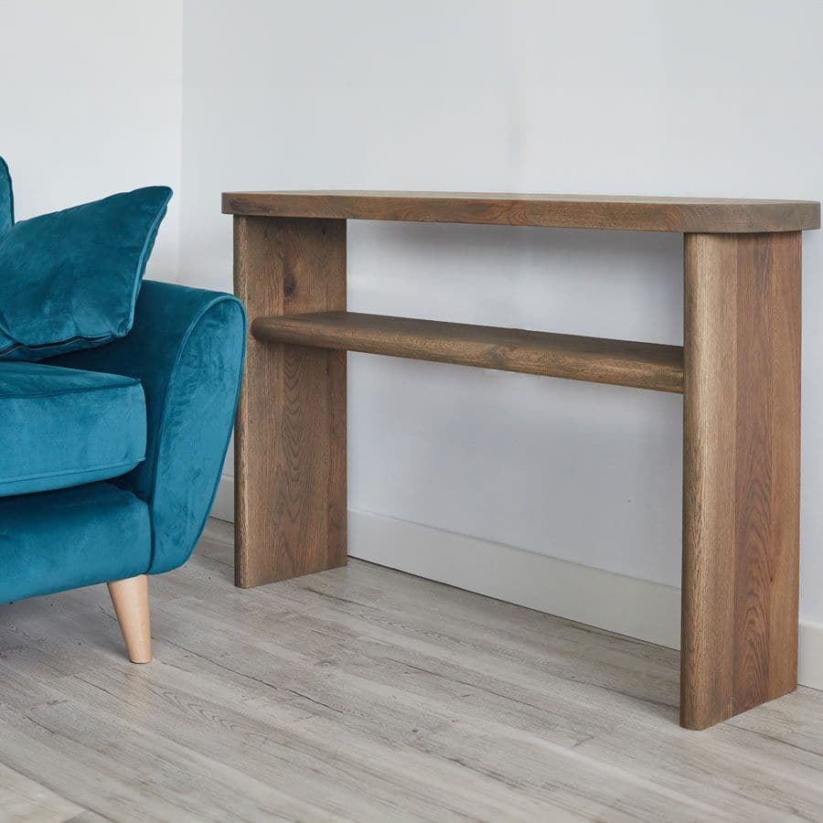 Masuta de perete / Consola Side Oak, stejar masiv, 120 x 35 x 76 cm