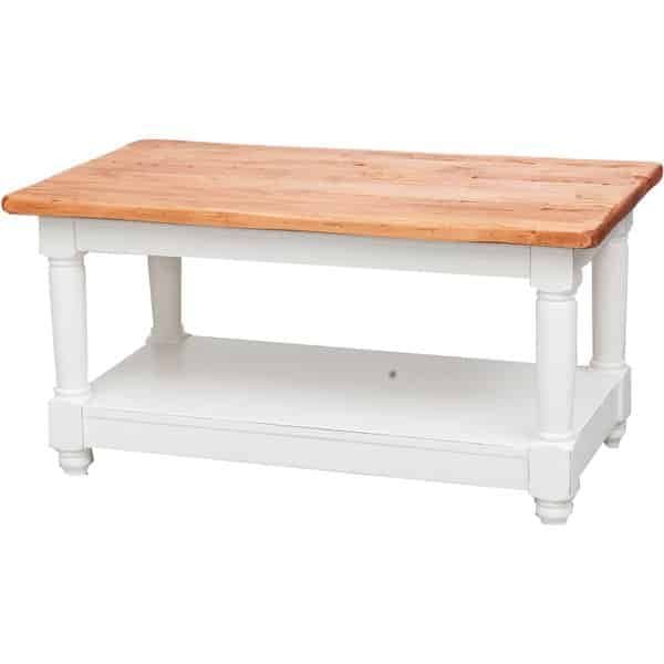 Masuta de cafea Dolce Toscana, alb-natur antik, 90 x 50 x 45 cm