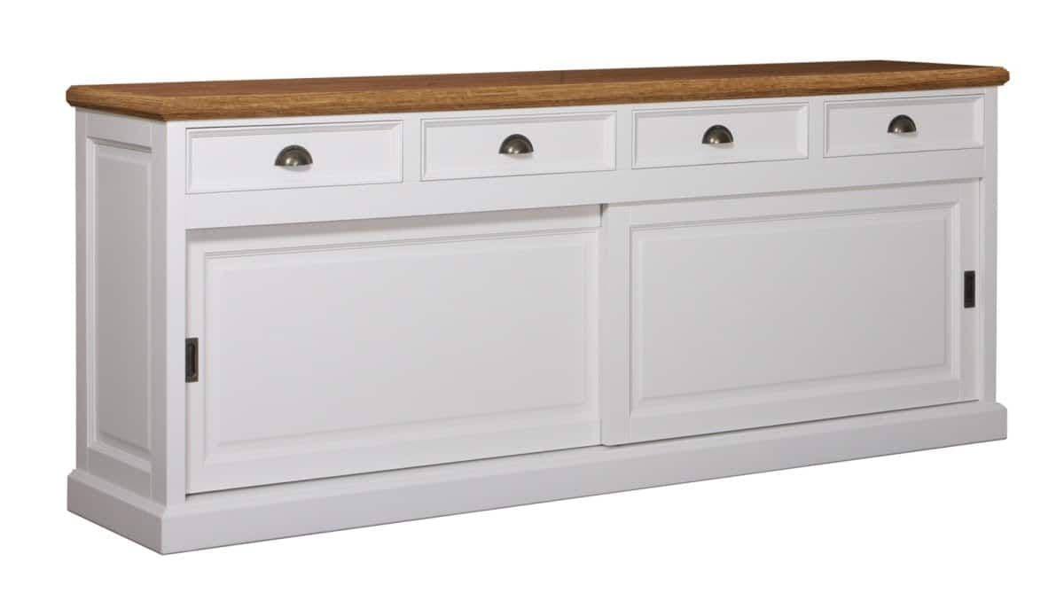 Bufet Lovely Oak cu 2 usi culisante si 4 sertare