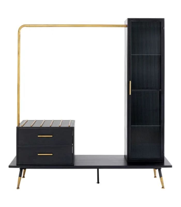 DULAP CU SERTARE LA GOMERA170X180 CM NEGRU/AURIU