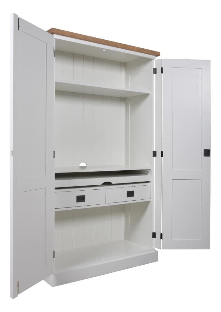 Mobilier masa birou Lovely Kubic Oak, lemn masiv si mdf, 100 x 45 x 180 cm