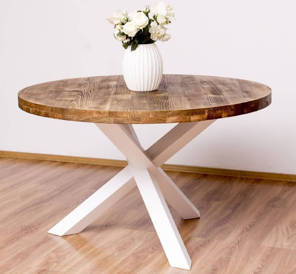 Masa rotunda Urban Wood, lemn masiv, 130 x 130 x 78 cm